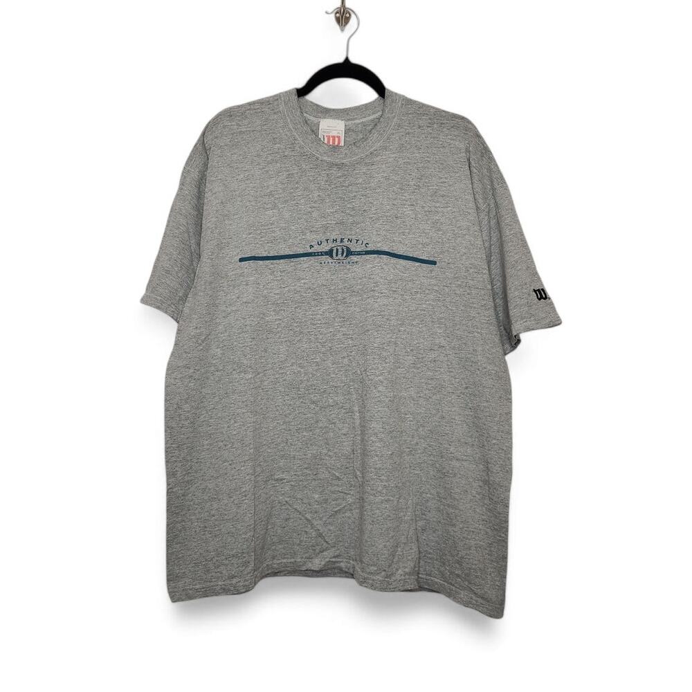 Vintage Wilson Center Logo 90s Gray Tshirt XL Sports Heavyweight